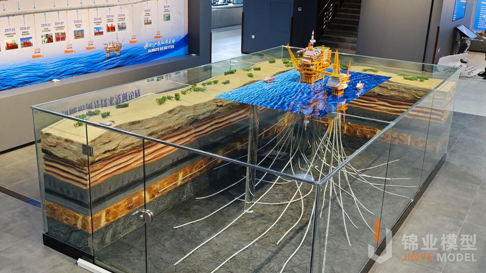 海底石油钻井模型实拍图片